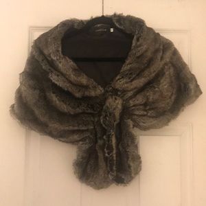Faux fur shawl wrap stole